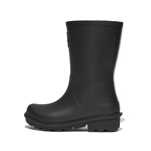 Black Kids' FitFlop Wonderwelly Junior Ergonomic Wellington Rain Boots | 256XRAHLZ