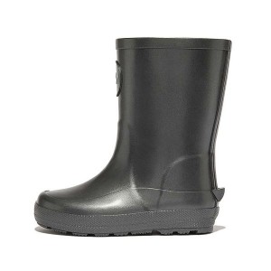 Black Kids' FitFlop Wonderwelly Toddler Pearlized Ergonomic Waterproof Wellington Rain Boots | 068GUMEBH