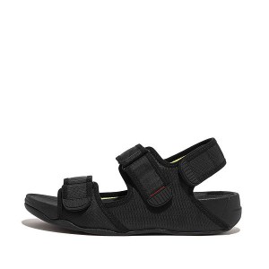 Black Men's FitFlop Gogh-Moc Adjustable Water Resistant Back-Strap Sandals | 983PBZNLV