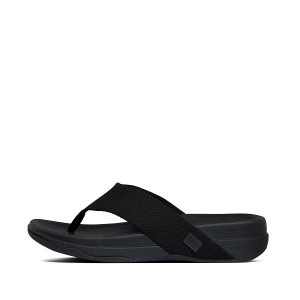 Black Men's FitFlop Surfer Toe-Post Sandals | 139HPSAJK