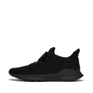 Black Men's FitFlop Vitamin Ffx Knit Sports Sneakers | 041JBEANR