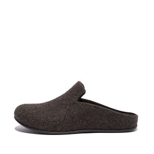 Black Women's FitFlop Chrissie Ii E01 Haus Felt Slippers | 401USTFHQ