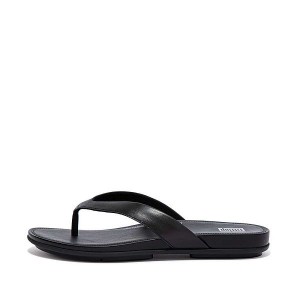 Black Women's FitFlop Gracie Leather Flip Flops | 210OCTGWB