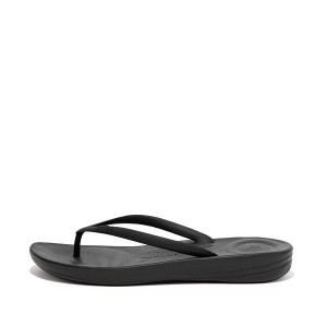 Black Women's FitFlop Iqushion Ergonomic Flip Flops | 013LOHKPD