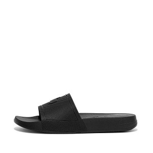 Black Women's FitFlop Iqushion Pool Slides | 715OEZRUD