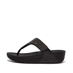 Black Women's FitFlop Lulu Opul Toe-Post Sandals | 057ENFSTQ