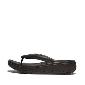 Black Women's FitFlop Relieff Recovery Toe-Post Sandals | 501CXRKQS