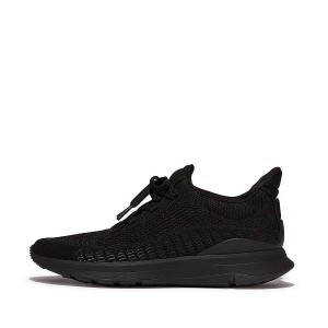 Black Women's FitFlop Vitamin Ffx Knit Sports Sneakers | 581UGVTSR