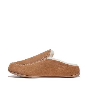 Brown Women's FitFlop Chrissie Ii Haus Shearling Lined Suede Slippers | 603BFIMQS