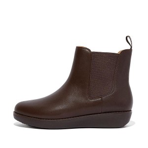 Brown Women's FitFlop Sumi Waterproof Leather Chelsea Boots | 932JENTDG