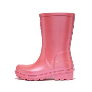 Coral Kids' FitFlop Wonderwelly Junior Pearlized Ergonomic Waterproof Wellington Rain Boots | 842TRIHDF