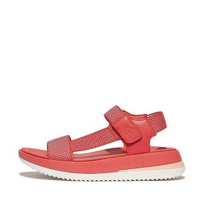 Coral Women's FitFlop Surff Two Tone Sports Webbing Leather Back-Strap Sandals | 135KAPNBO