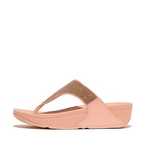 Coral / Gold Women's FitFlop Lulu Opul Toe-Post Sandals | 291PEAXOK