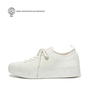 Cream Women's FitFlop Rally E01 Multi Knit Sneakers | 204JPWEBG