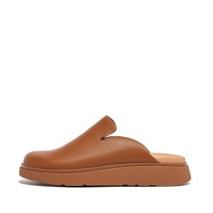 Light Brown Women's FitFlop Gen-Ff Leather Mules | 710XAZHPF