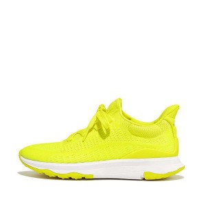 Light Green Women's FitFlop Vitamin Ffx Glow In The Dark Knit Sports Sneakers | 649LMTSBR