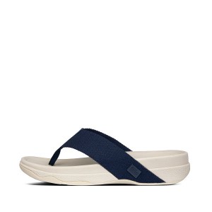 Navy Men's FitFlop Surfer Toe-Post Sandals | 193RKINOQ