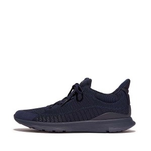 Navy Men's FitFlop Vitamin Ffx Knit Sports Sneakers | 573SYDCRB