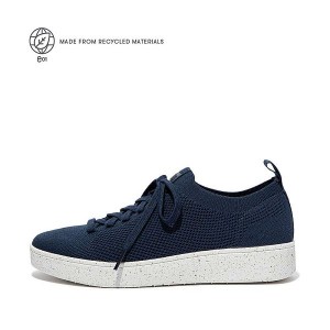 Navy Women's FitFlop Rally E01 Multi Knit Sneakers | 391CUFSEP