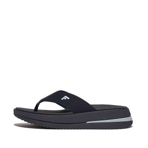 Navy Women's FitFlop Surff Sports Webbing Toe-Post Sandals | 134DTBFGX