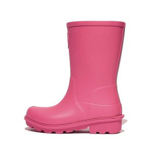 Pink Kids' FitFlop Wonderwelly Junior Ergonomic Wellington Rain Boots | 324DBIPVM