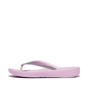 Purple Women's FitFlop Iqushion Ombre Sparkle Flip Flops | 392OAFRGU