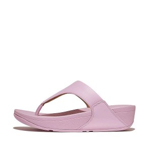 Purple Women's FitFlop Lulu Leather Toe-Post Sandals | 492COKSDB