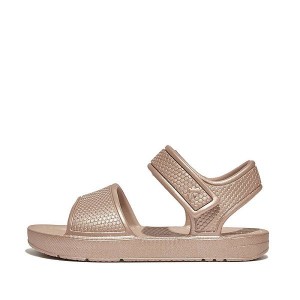 Rose Gold Kids' FitFlop Iqushion Toddler Shimmer Ergonomic Back-Strap Sandals | 612SGMYRB