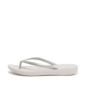 Silver Women's FitFlop Iqushion Ergonomic Flip Flops | 603LMEYSN