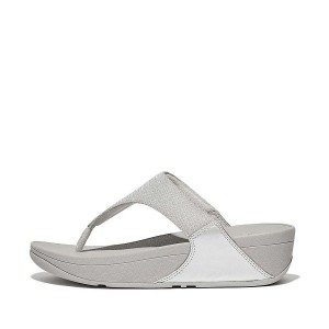 Silver Women's FitFlop Lulu Shimmerlux Toe-Post Sandals | 946VXNOQG