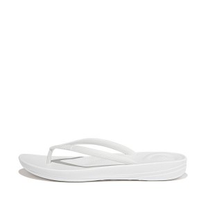 White Women's FitFlop Iqushion Ergonomic Flip Flops | 570OYMUDR