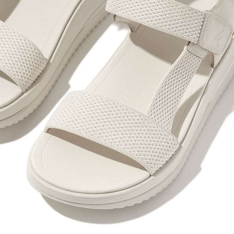 Beige Women's FitFlop Surff Sports Webbing Leather Back-Strap Sandals | 268QOLXUE