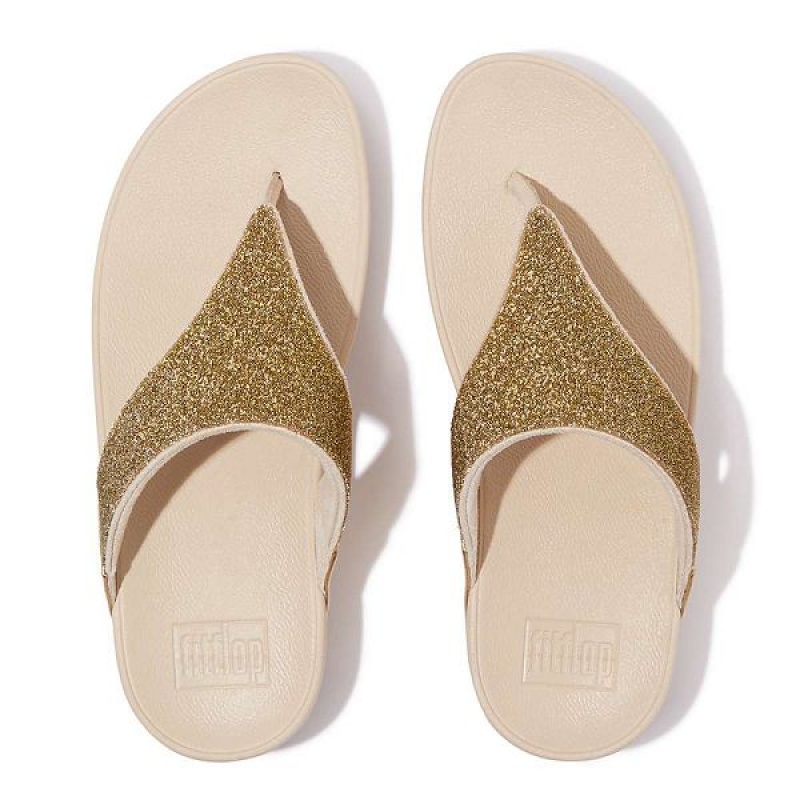 Beige / Olive / Gold Women's FitFlop Lulu Opul Toe-Post Sandals | 298FGSADQ