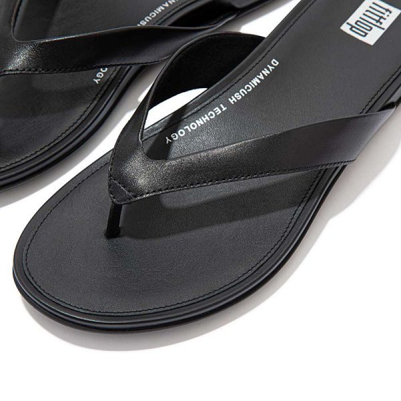 Black Women's FitFlop Gracie Leather Flip Flops | 210OCTGWB