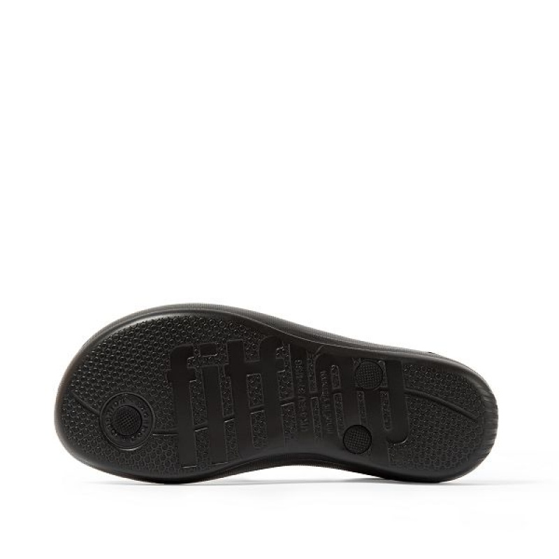 Black Women's FitFlop Iqushion Ergonomic Flip Flops | 013LOHKPD