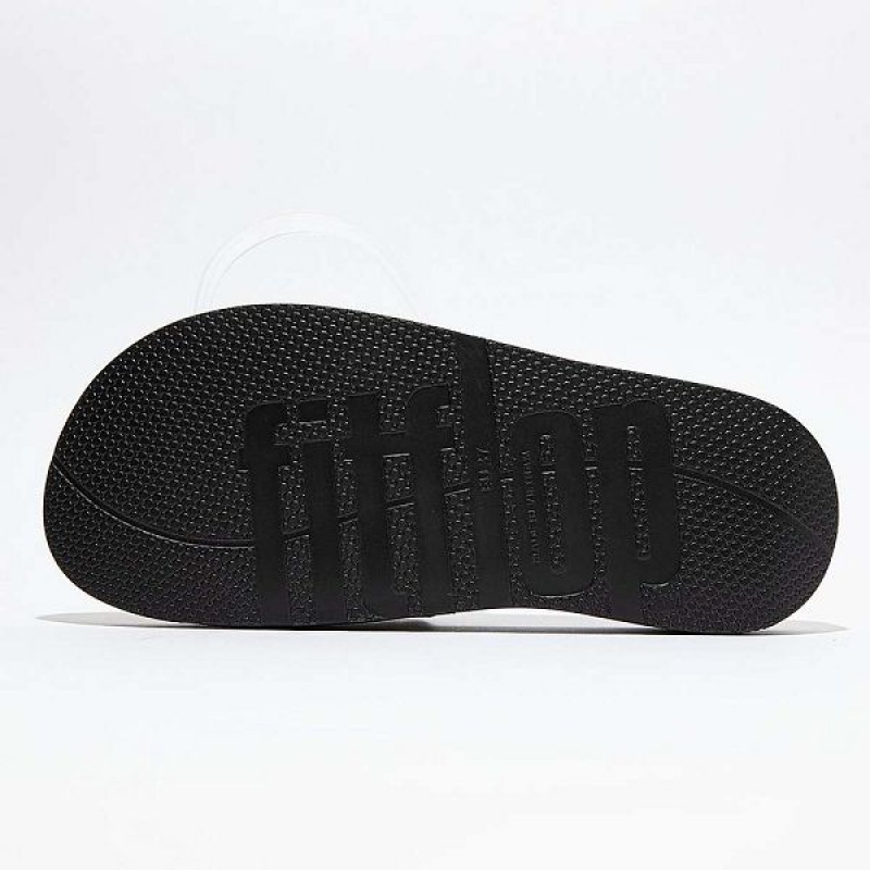 Black Women's FitFlop Iqushion Pool Slides | 715OEZRUD