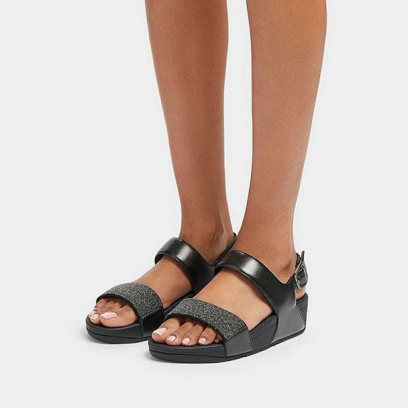 Black Women's FitFlop Lulu Opul Back-Strap Sandals | 860JCAQPH