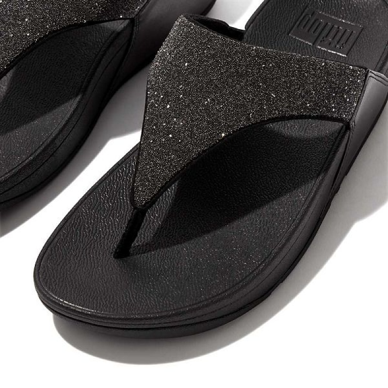 Black Women's FitFlop Lulu Opul Toe-Post Sandals | 057ENFSTQ