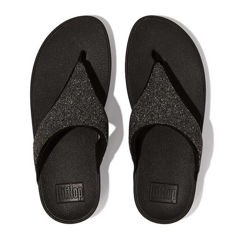 Black Women's FitFlop Lulu Opul Toe-Post Sandals | 057ENFSTQ