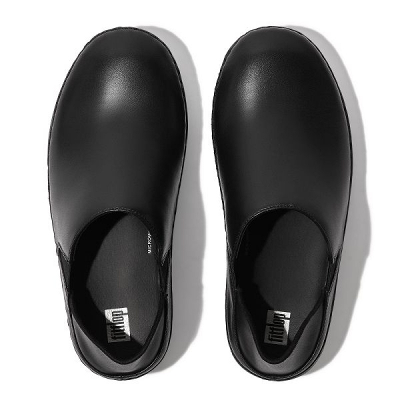 Black Women's FitFlop Superloafer Leather Loafers | 146RUMZAG