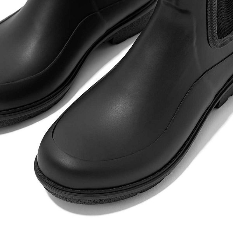 Black Women's FitFlop Wonderwelly Chelsea Rain Boots | 647VSLRDN