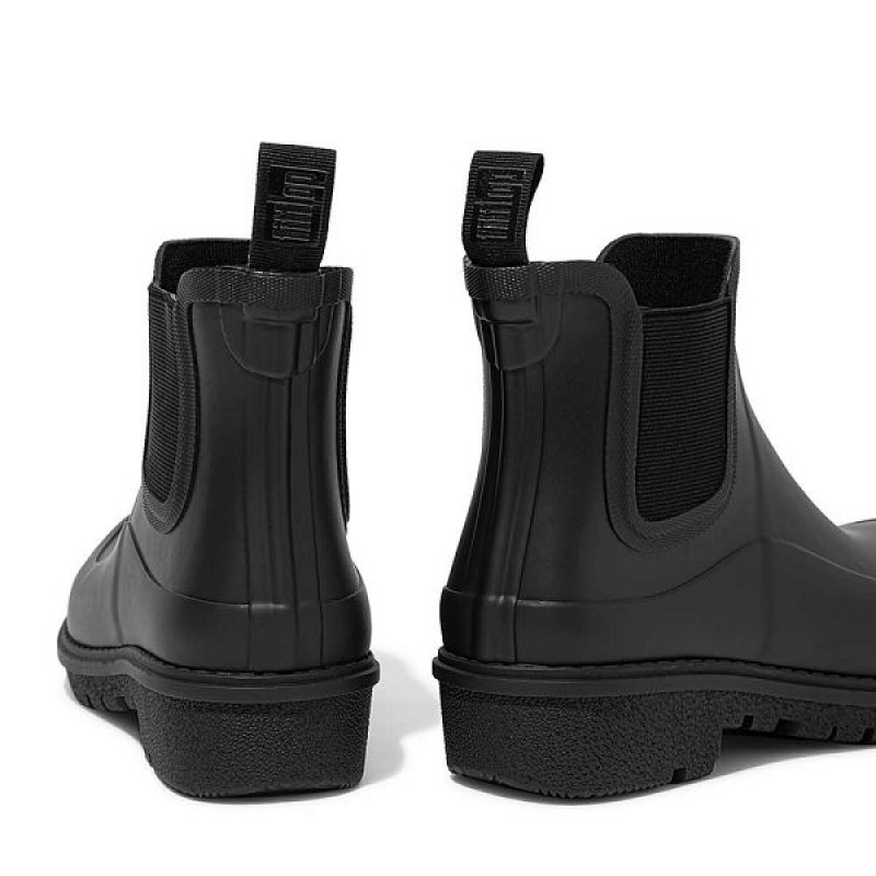 Black Women's FitFlop Wonderwelly Chelsea Rain Boots | 647VSLRDN