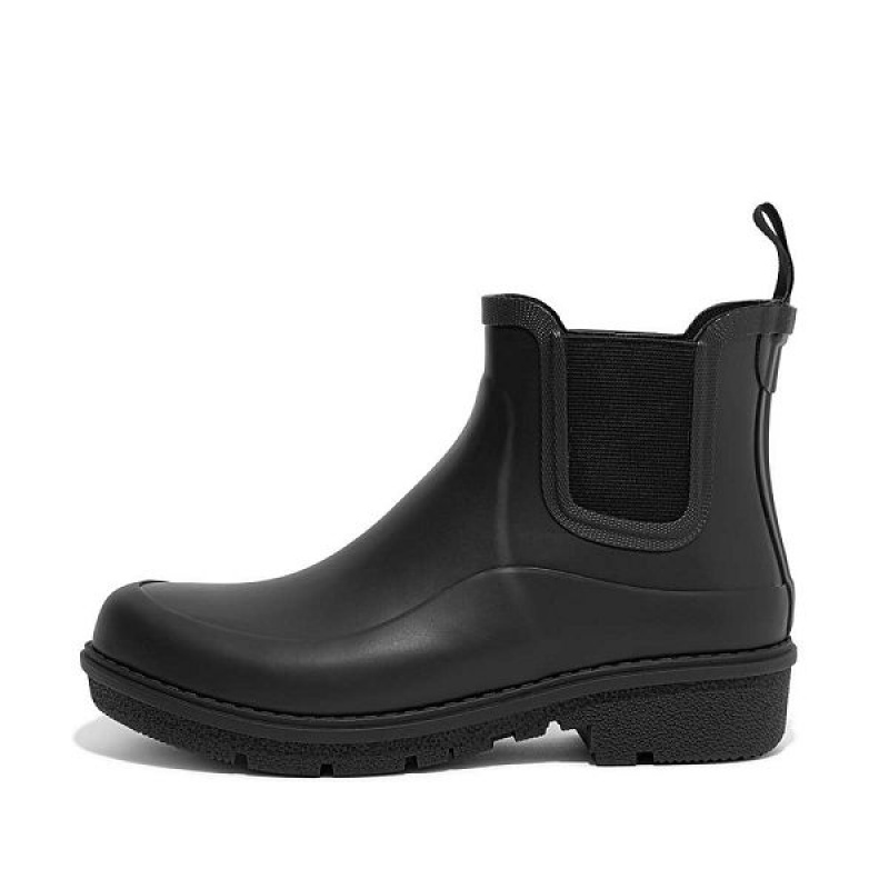 Black Women\'s FitFlop Wonderwelly Chelsea Rain Boots | 647VSLRDN