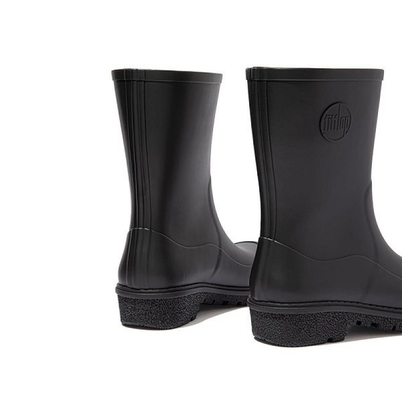 Black Women's FitFlop Wonderwelly Short Rain Boots | 936VHYLCE