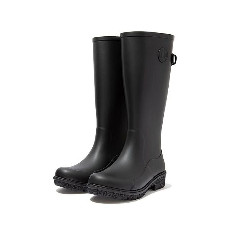 Black Women's FitFlop Wonderwelly Tall Rain Boots | 695DORAEX