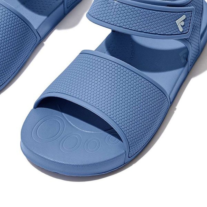 Blue Kids' FitFlop Iqushion Junior Ergonomic Back-Strap Sandals | 504EJODPR