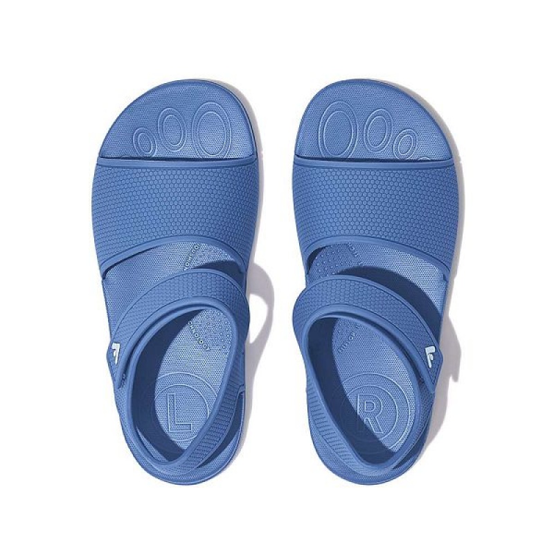 Blue Kids' FitFlop Iqushion Junior Ergonomic Back-Strap Sandals | 504EJODPR