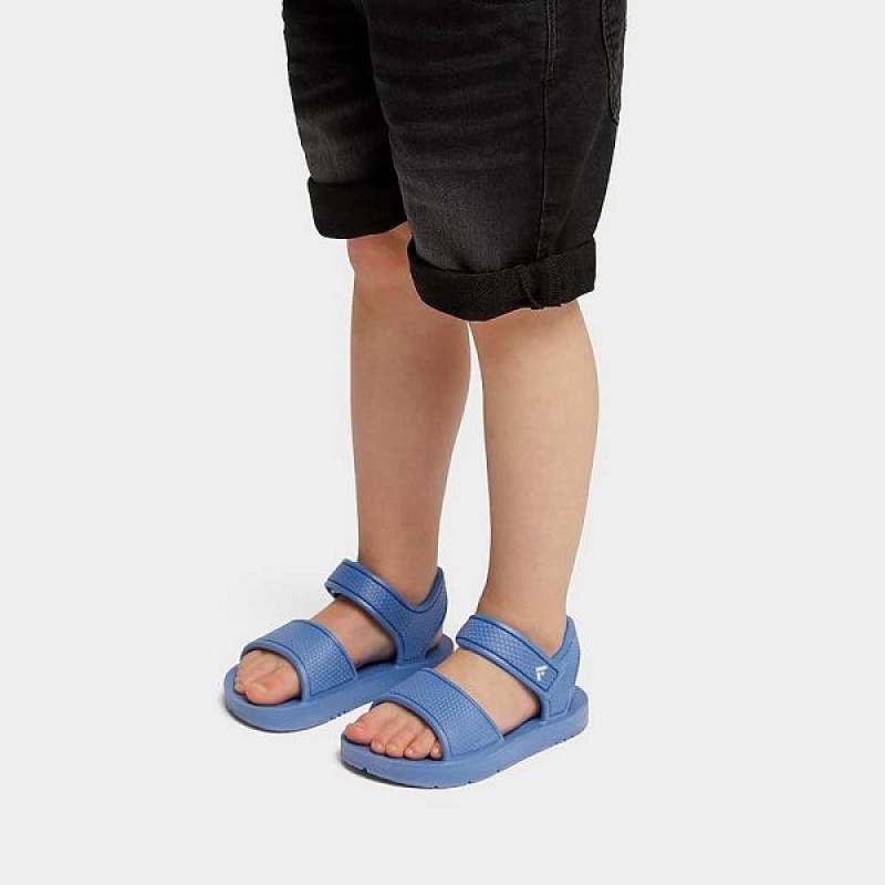 Blue Kids' FitFlop Iqushion Toddler Ergonomic Back-Strap Sandals | 634ONUSCW