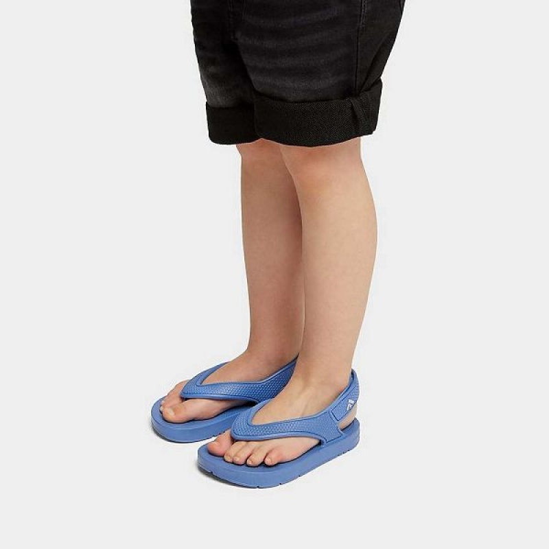 Blue Kids' FitFlop Iqushion Toddler Ergonomic Back-Strap Flip Flops | 637SQAMGX