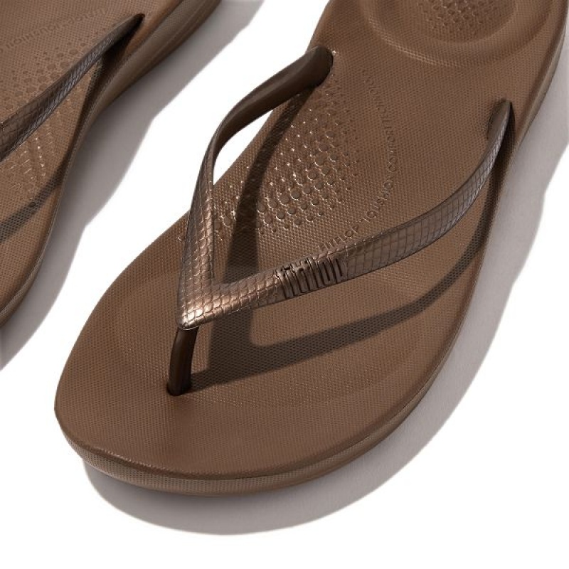 Brown Women's FitFlop Iqushion Ergonomic Flip Flops | 917SZRDGP